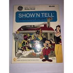 1960s Vintage GE SHOW N TELL Picturesound Program Disney Program Mickey Mouse 3T